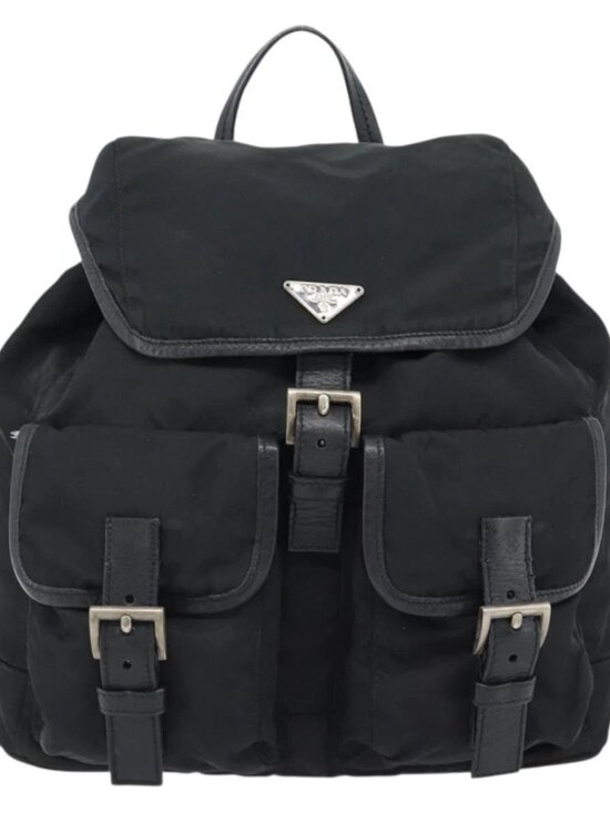 PRADA Backpack Nylon Black Silver Auth 180665A main image 11